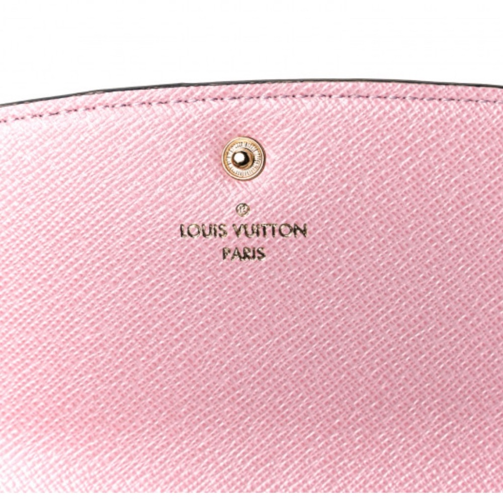 Louis Vuitton Damier Ebene Emilie Wallet Rose Ballerine; EUC - Picture 9 of 11